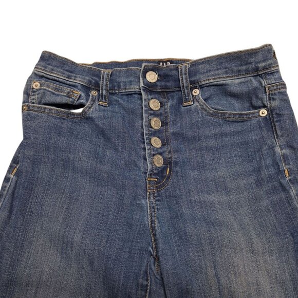 GAP Jeans Button Fly High Rise Legging Jegging Womens 27 Regular Blue Denim - Picture 2 of 9